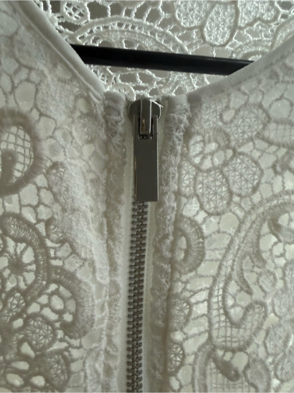 Zara Cream Lace Zip-Front Cardigan / Bomber Jacket - M - Picture 13 of 14